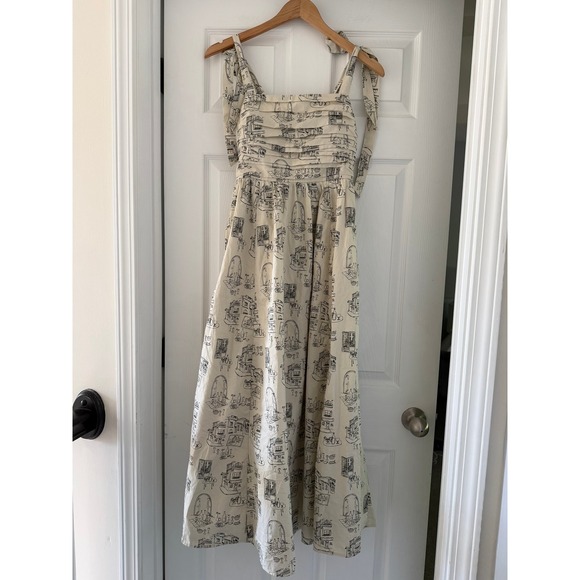 Abercrombie & Fitch Emerson Printed Pleated Maxi Dress Europe Cafe - Picture 3 of 9